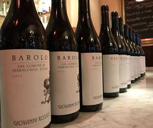 A row of Barolo wines